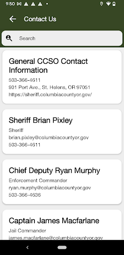 Columbia County Sheriff Screen 2