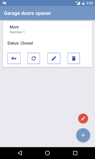 Android application Garage doors opener screenshort