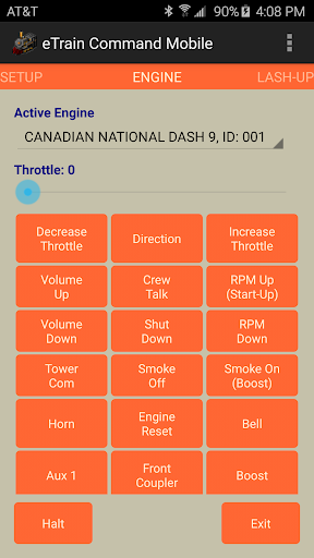 eTrain Command Mobile Screen 2