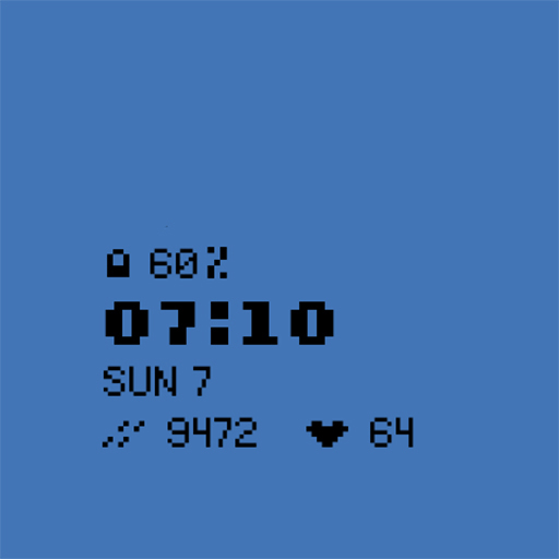 Retro Digital Pixel Watch Face Logo