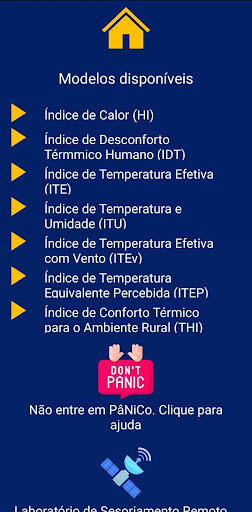 Android application Conforto Térmico e Ambiental screenshort