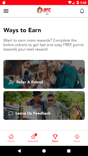 Android application BFC Rewards screenshort