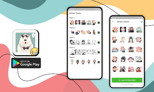 Android application Stickers for Spy x Anime fans screenshort