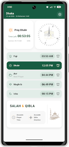 Nuraya – Salah & Qibla Captura de Tela do Aplicativo Android 2