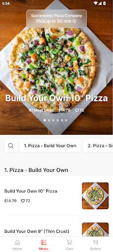 Sacramento Pizza Company Screen 2