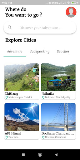 Android application WonderLust screenshort