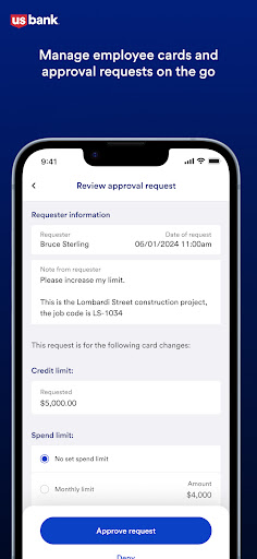 Screenshot of U.S. Bank Spend Management