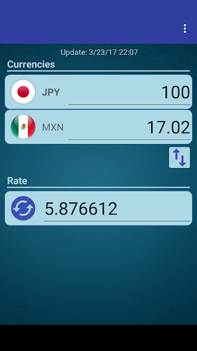 Android application Japan Yen x Mexican Peso screenshort
