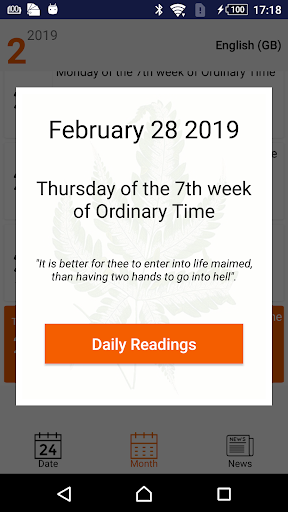 Roman Catholic Calendar Screen 3