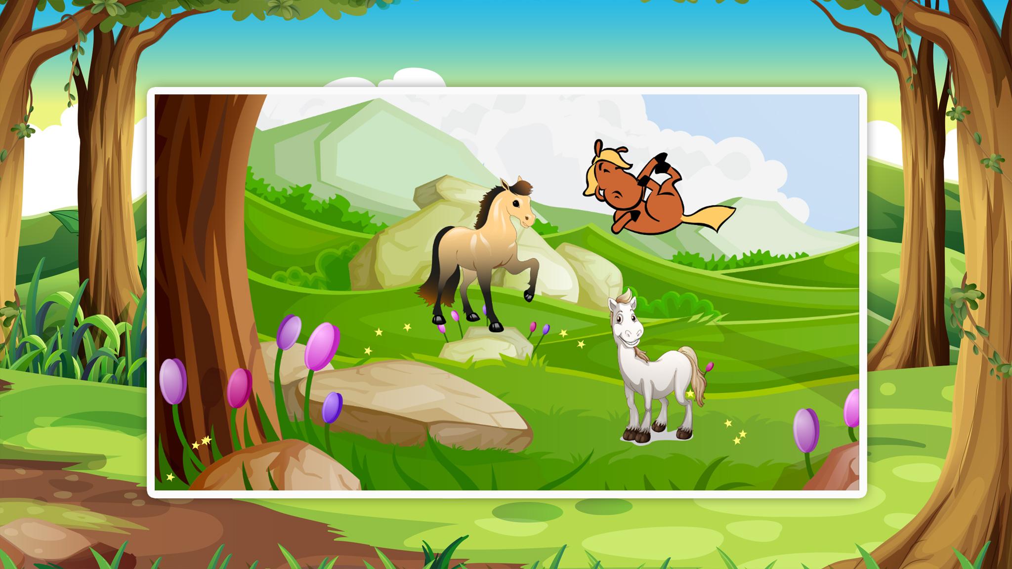Android application Paarden silhouette puzzels voor kids screenshort