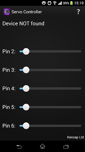 Android application ESC & Servo Controller screenshort