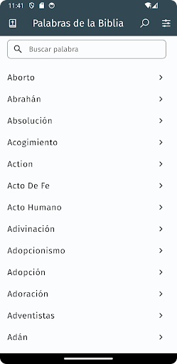 Android application Diccionario Bíblico Teológico screenshort