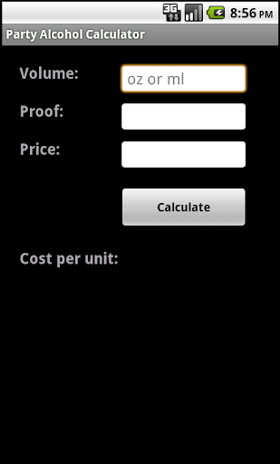 Alcohol Party Calculator