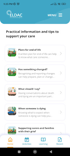 Android application ELDAC Home Care App screenshort