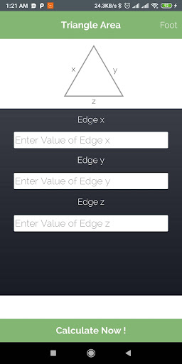 Area Calculator Screen 2