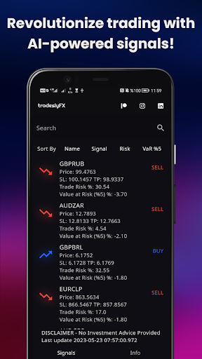 Android application tradeslyFX: Forex Signals screenshort