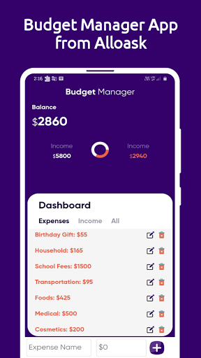 Budget Manager-Expense Tracker Screen 2