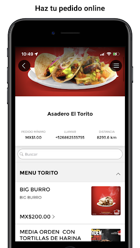 Android application Asadero El Torito screenshort