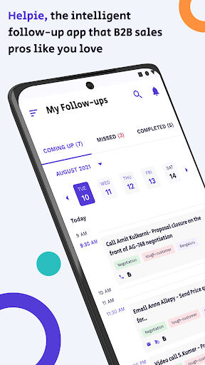 Android application Royce - B2B sales follow-ups screenshort