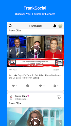 Android application FrankSocial screenshort