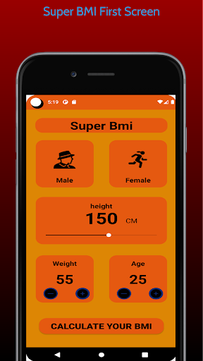 Android application Super Bmi screenshort