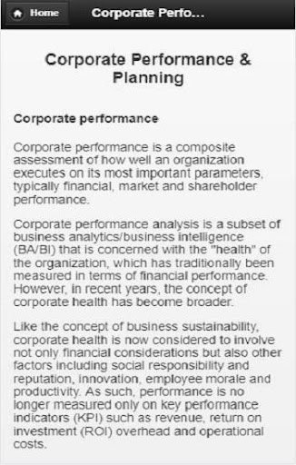 Corporate Performance Screen 2