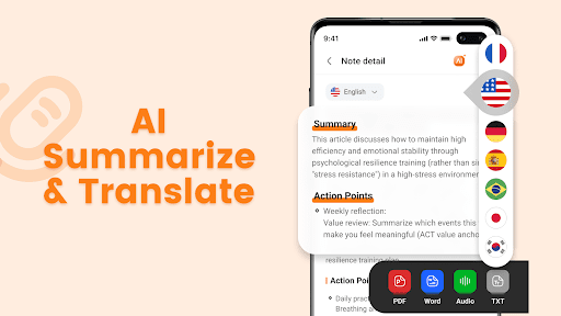 Screenshot of Note AI: Voice AI Transcribe
