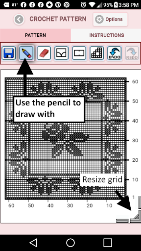 Filet Crochet Pattern Creator Screen 2