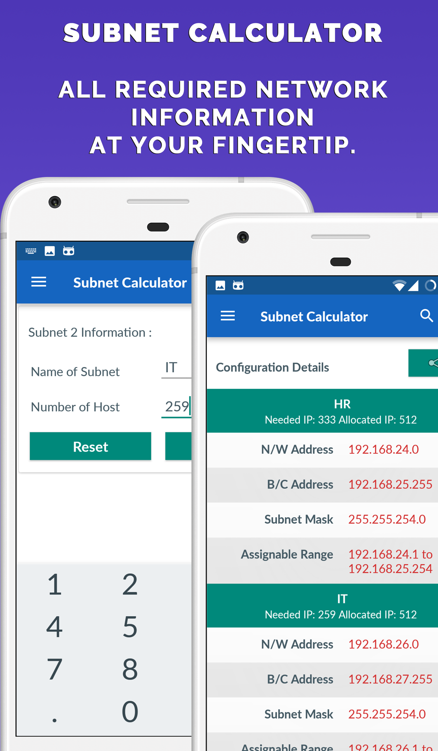 Android application IP Calculator & Network Tools Pro screenshort