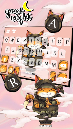 Ginger Ninja Cat Keyboard Back Screen 3