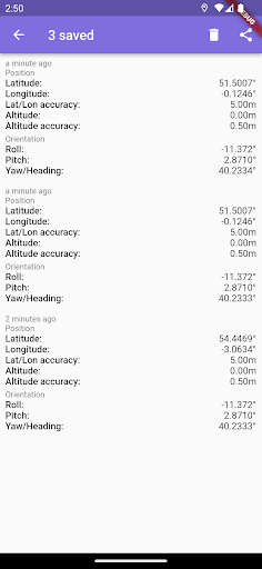 Dirr - GPS, compass, rpy Screen 3