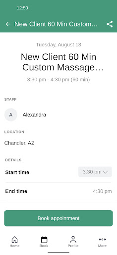 Screenshot of LaVida Massage