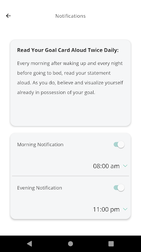 Daily Goal Card Reminder App Screen 2