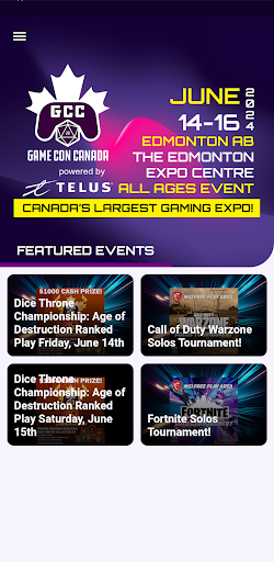 Android application Game Con Canada screenshort