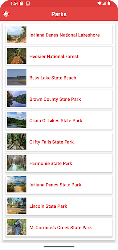 Indiana State Parks Screen 3