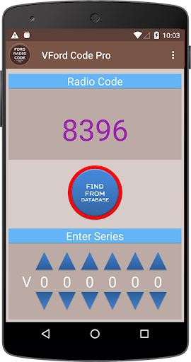 Android application VFord Radio Security Code Pro screenshort