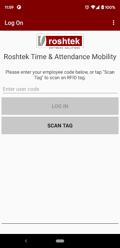 Android application Roshtek Attendance Mobility screenshort