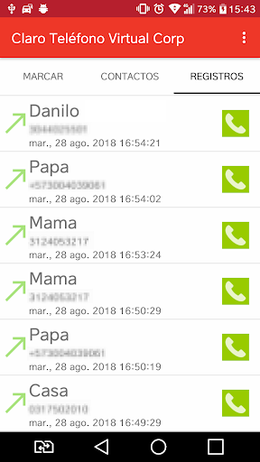Android application Claro Teléfono Virtual Corp screenshort