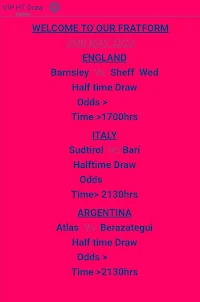 Draw HT Odds