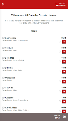 Android application Funkabo Pizzeria screenshort