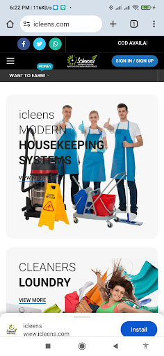 Android application icleens screenshort