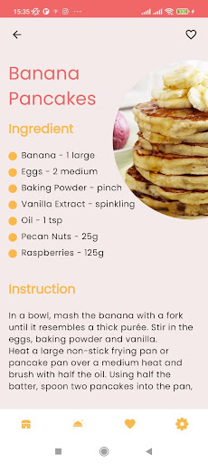 FoodChoose. Meals recipe Screen 2