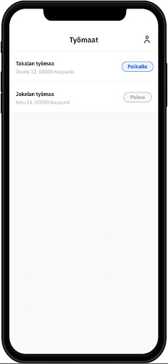 Tykki App työajanseuranta Screen 2