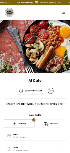 Android application Al Cafe Birmingham screenshort