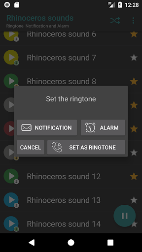 Android application Rhinoceros sounds screenshort