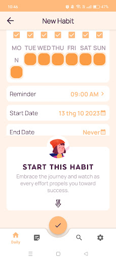 Daily Habit Builder Screen 3
