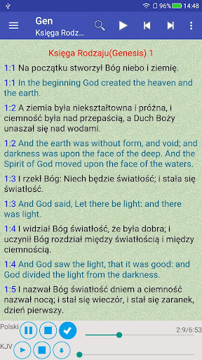 Android application Polish-English Bible Audio Pro screenshort