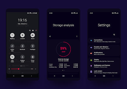 PitchBlack S╶ Tema Samsung Substratum APK (con patch/completo) 3