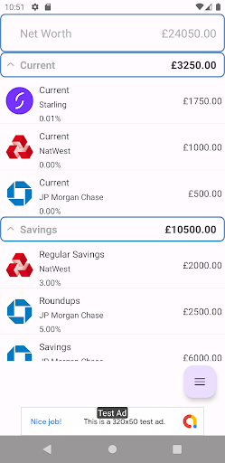 Bank Balance Tracker Screen 2