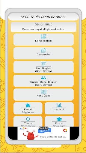 Android application Kpss Tarih Soru Bankası screenshort